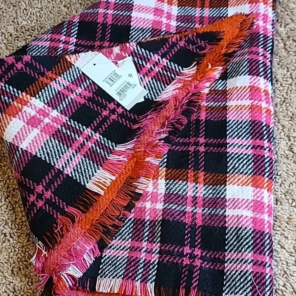 BP Pink, Red, white and black multi color triangle scarf